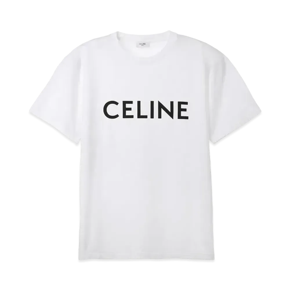 CELINE Loose T-Shirt / Cotton Jersey "Chalk/Black"