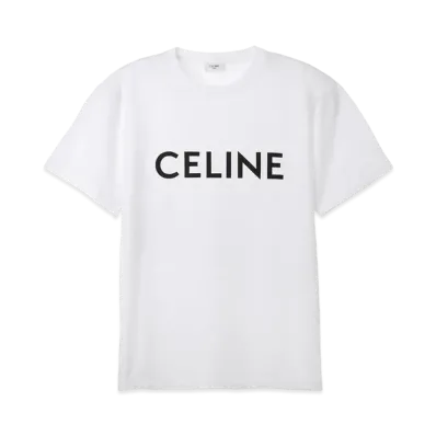CELINE Loose T-Shirt / Cotton Jersey "Chalk/Black"