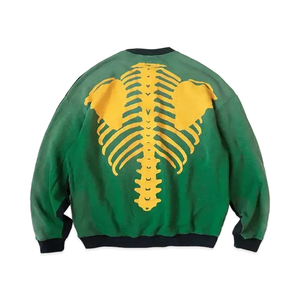 KAPITAL BACK HAIR 2 TONE BIG SWEAT (BOUND PT) "Black Green"