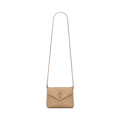 Saint Laurent Loulou Toy Bag In Matelasse Y Leather "Dark Beige"