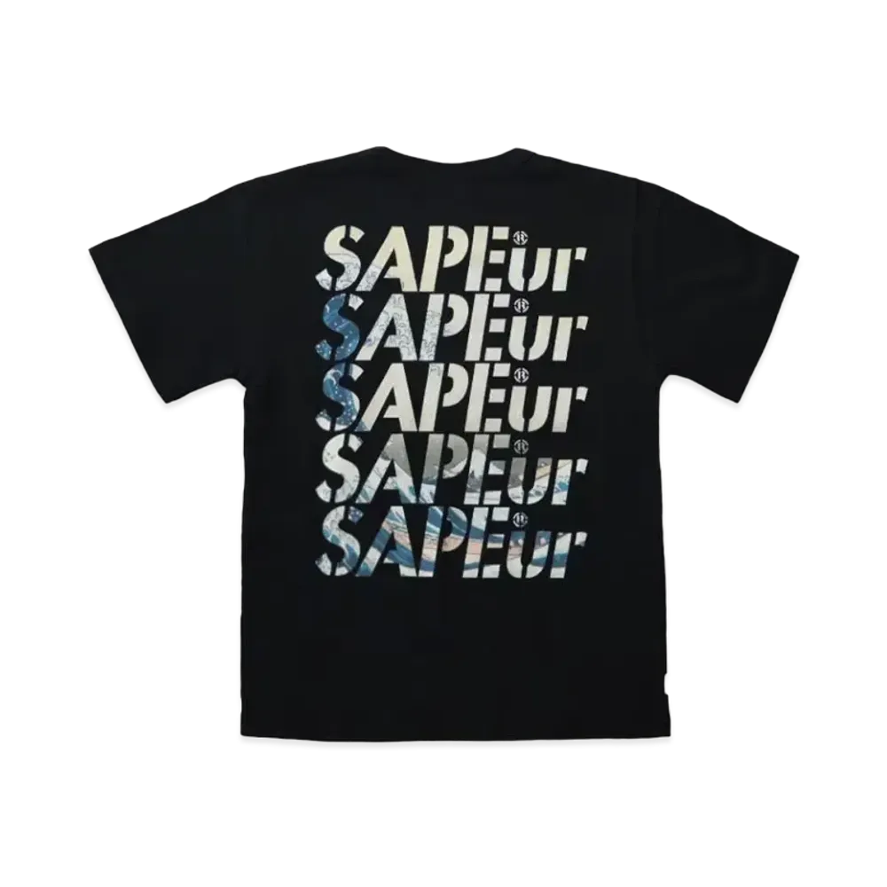 SAPEur Kids The Great Wave Katsushika Hokusai S/S Tee "Black" A0024-438