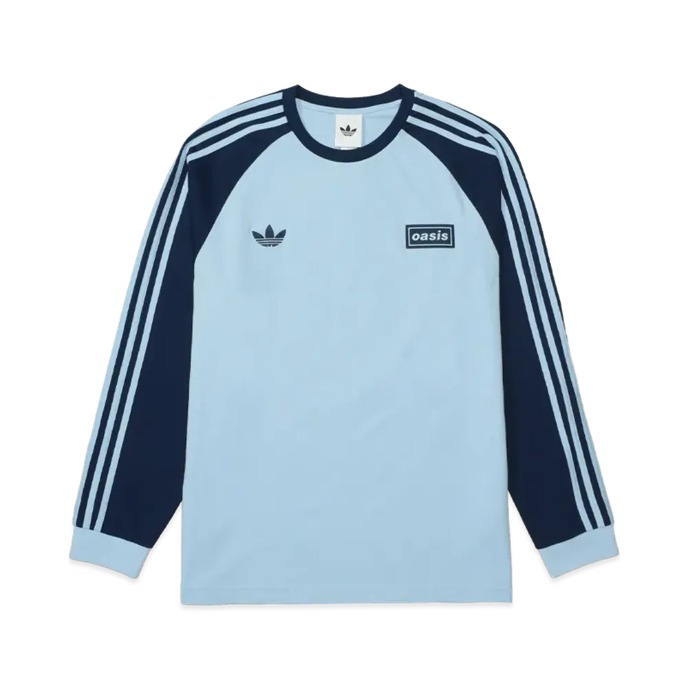 adidas x Oasis Tour 3-Stripes Longsleeve Tee "Clear Sky/Night Indigo"