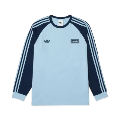 adidas x Oasis Tour 3-Stripes Longsleeve Tee "Clear Sky/Night Indigo"