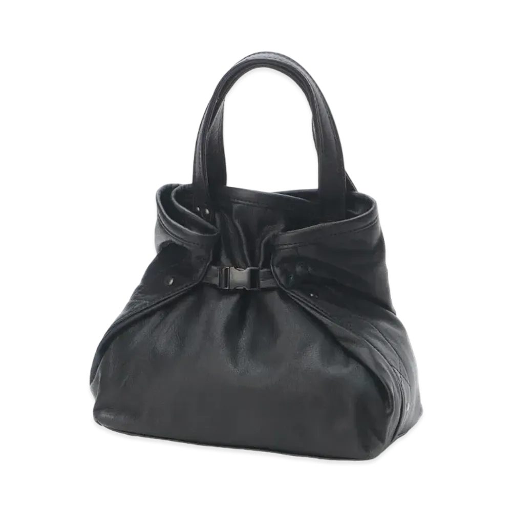 Yohji Yamamoto GARMENT LEATHER LUNCH BAG "Black"