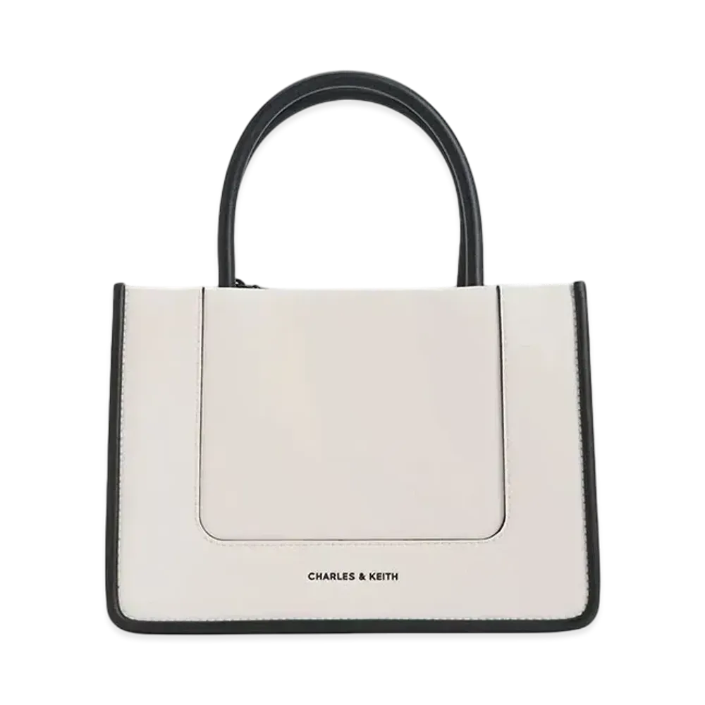 CHARLES & KEITH Mini Dealer Tote Bag "Cream"