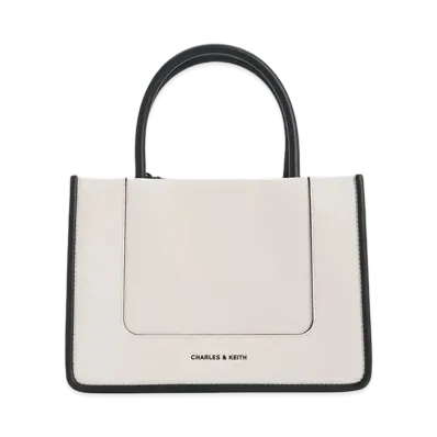 CHARLES & KEITH Mini Dealer Tote Bag "Cream"