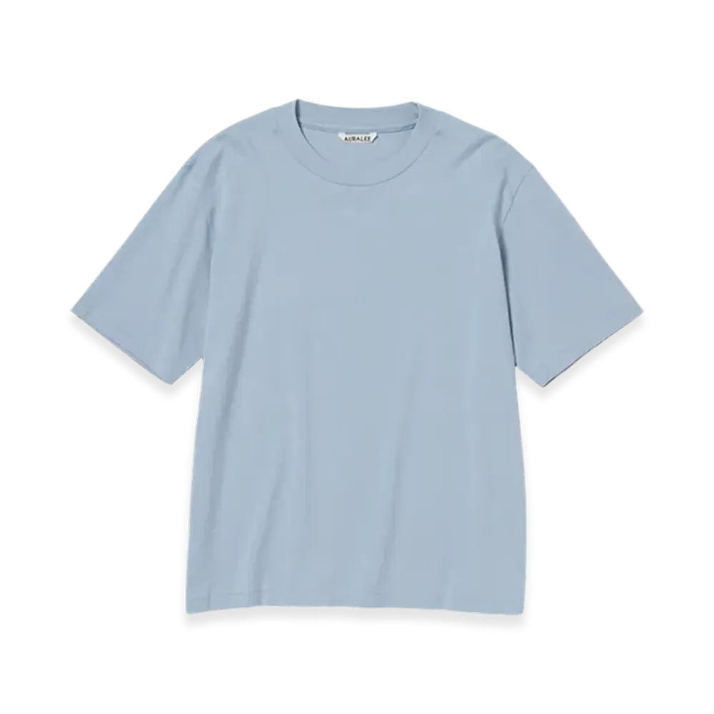 AURALEE Organic Cotton High Gauge Jersey T-Shirt "Blue Gray"
