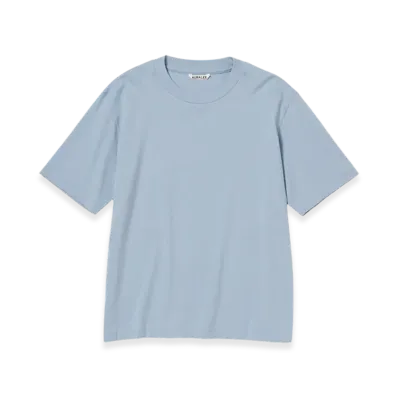 AURALEE Organic Cotton High Gauge Jersey T-Shirt "Blue Gray"