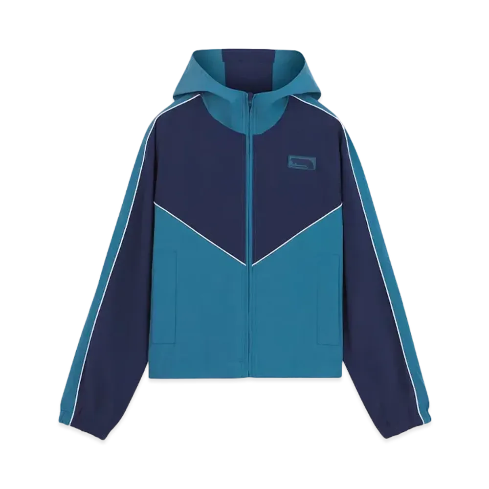 Maison Kitsune Technical Windbreaker "Lakeblue/Navy Colorblock"
