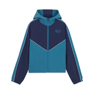 Maison Kitsune Technical Windbreaker "Lakeblue/Navy Colorblock"