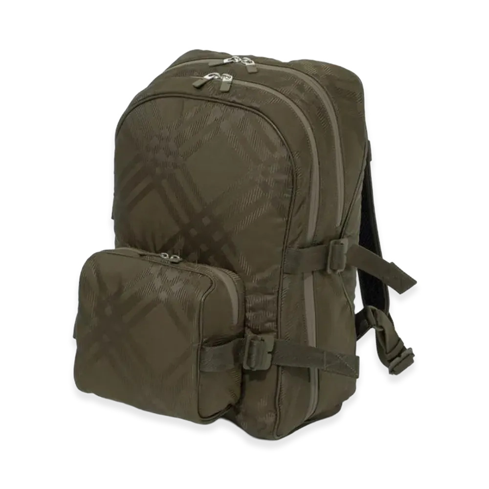 Burberry Check Jacquard Backpack "Military"