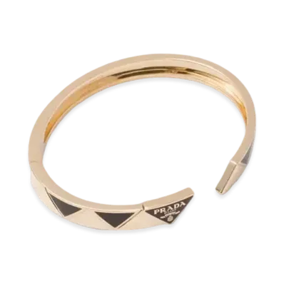 PRADA Eternal Gold Bangle Bracelet in Yellow Gold with Ceramic Elements