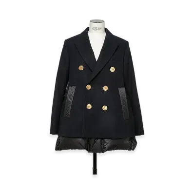 sacai Wool Melton x Puffer Jacket "Navy"