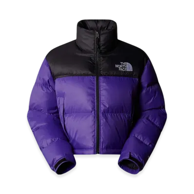 The North Face Women's Nuptse Short Down Jacket "Purple/Black"