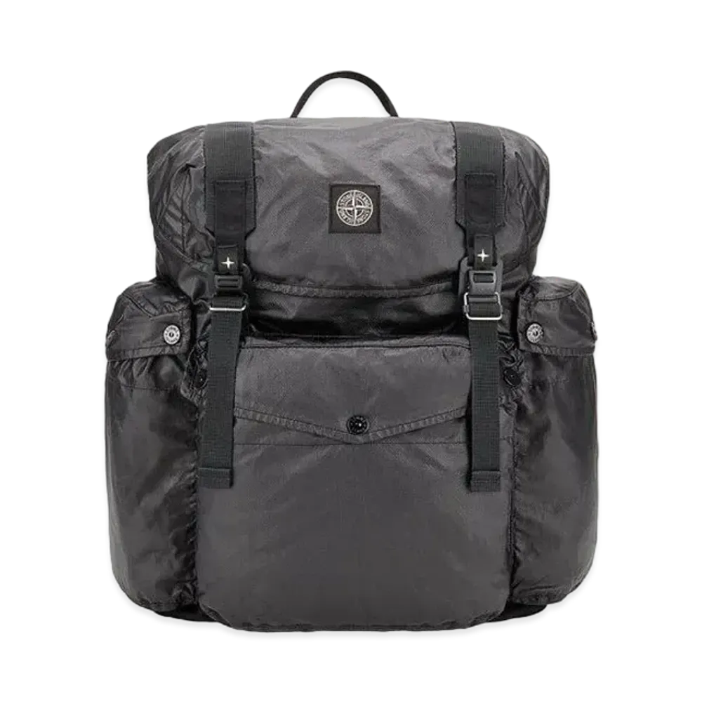 Stone Island 90370 MUSSOLA GOMMATA CANVAS PRINT "Black"