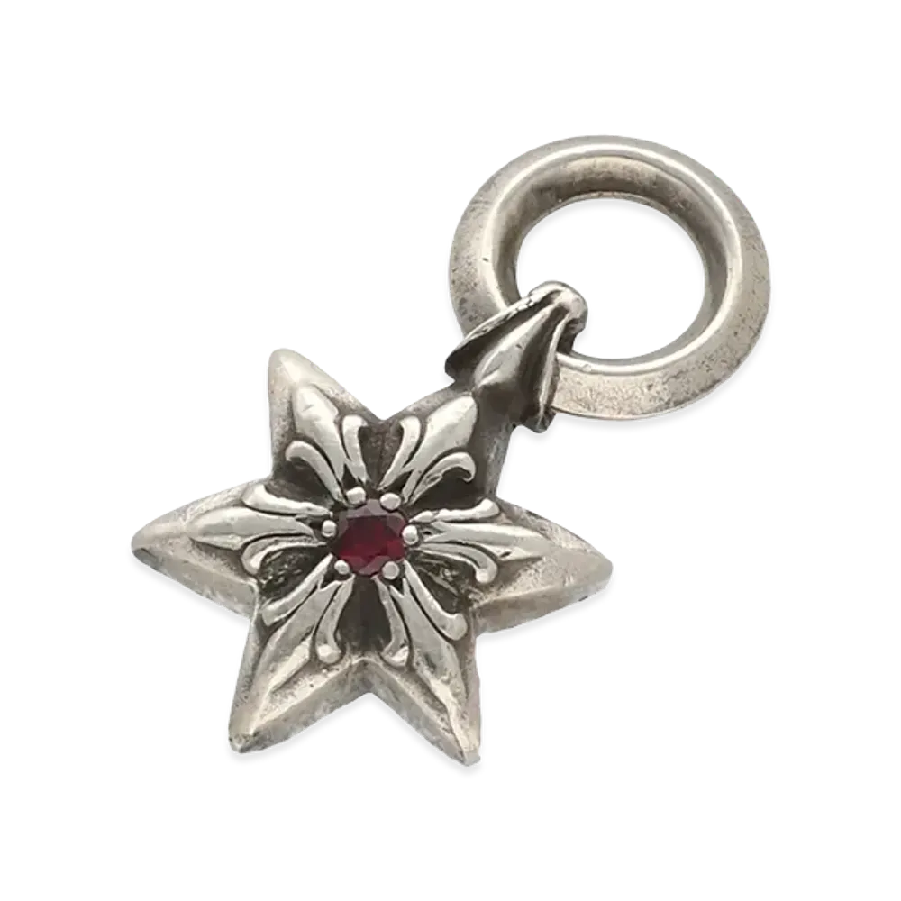 Chrome Hearts Star Charm Ruby SV925 Pendant Top "Silver"