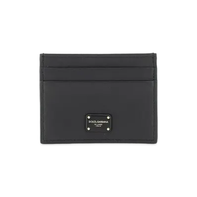 Dolce&Gabbana Credit Card Holder Calfskin Logo Print "Black"