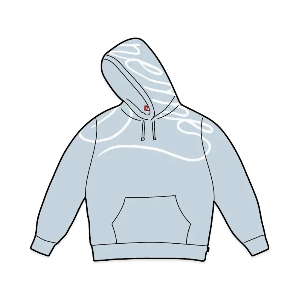 Supreme Shoulder Script Hooded Sweatshirt "Light Blue"