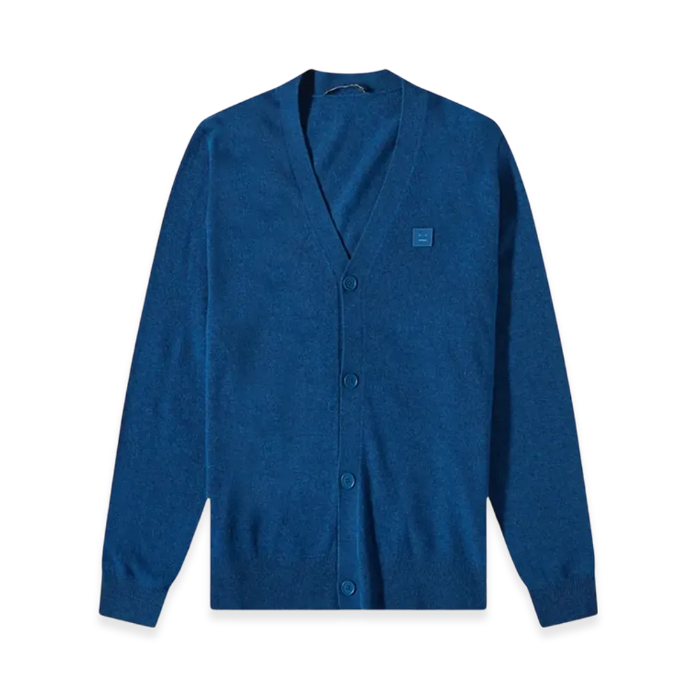 Acne Studios Keve Face V-Neck Cardigan "Indigo Melange"