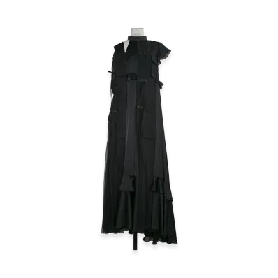 sacai Women's Fabric Mix Dress "Black"