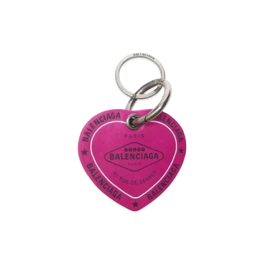 BALENCIAGA Heart-Shaped Key Holder "Fuchsia"
