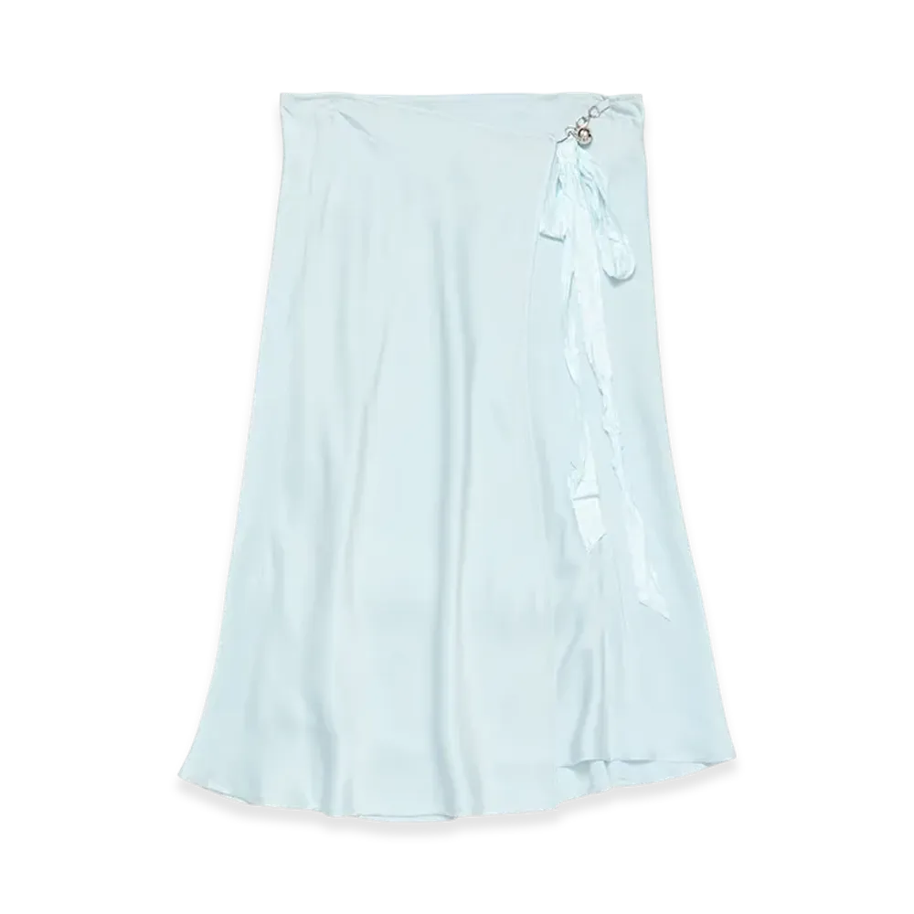 Acne Studios Silk Wrap Dress "Light Blue"