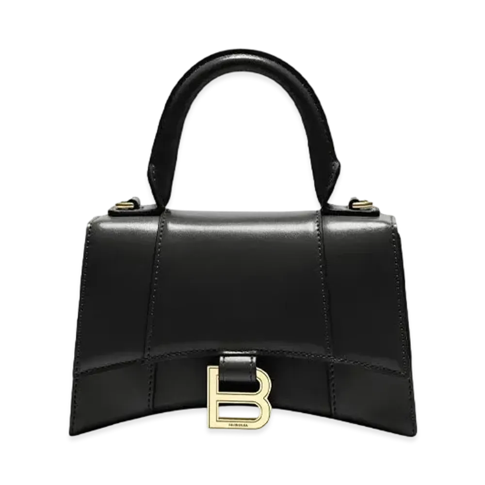 BALENCIAGA Women's Hourglass XS Top Handle Bag "Black"