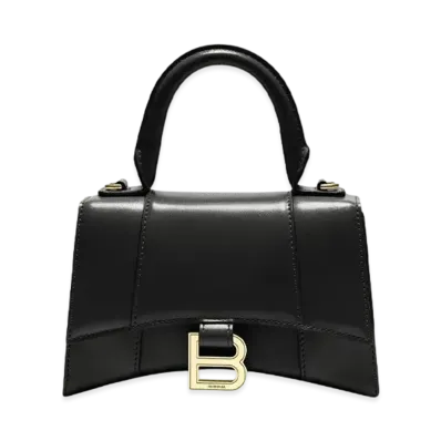 BALENCIAGA Women's Hourglass XS Top Handle Bag "Black"