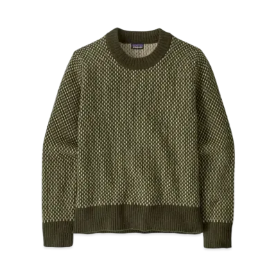Patagonia Women's Recycled Wool Blend Neck Sweater "Needle Green"