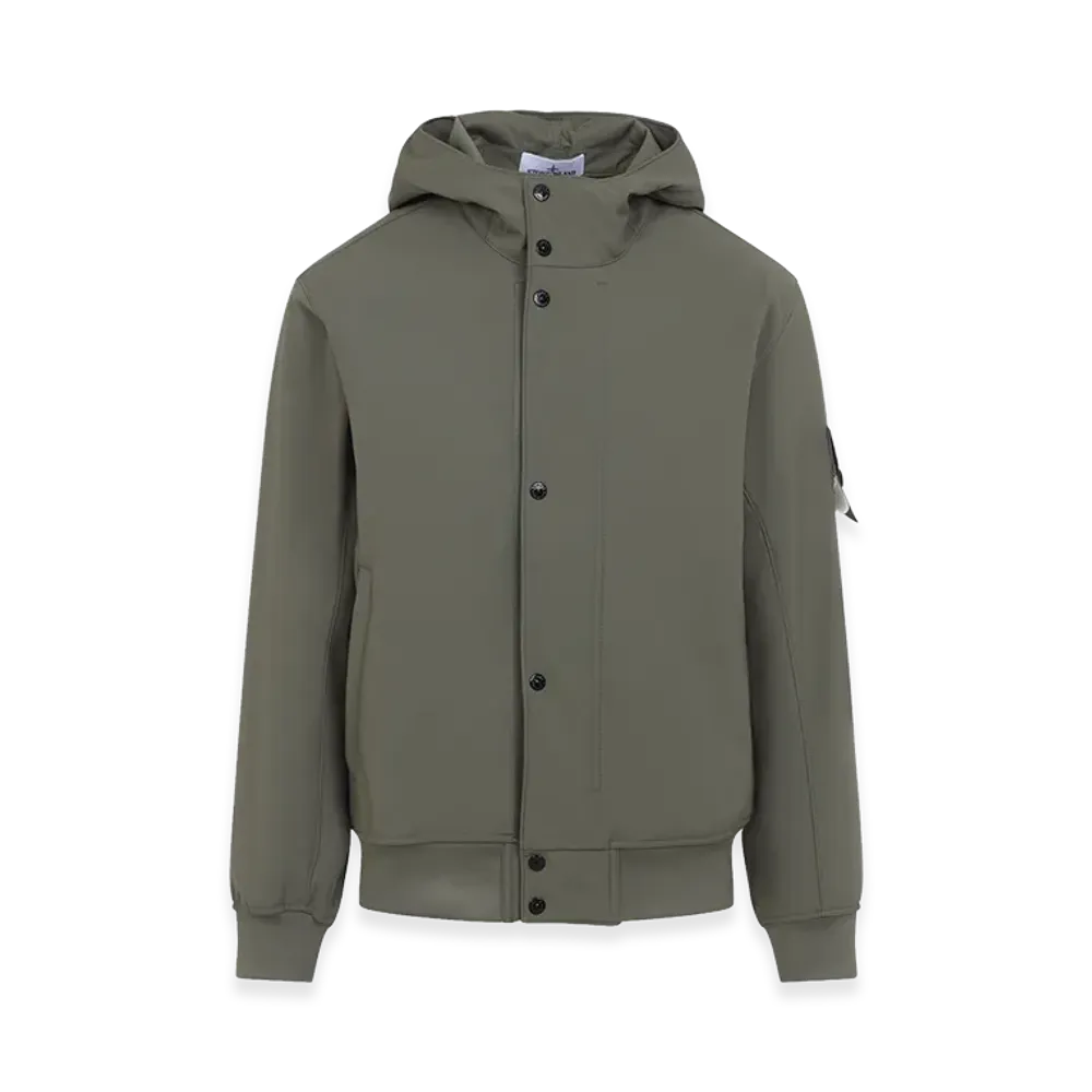 Stone Island Rainproof Nylon Rep Jacket With Logo "Green"