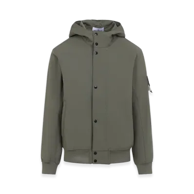 Stone Island Rainproof Nylon Rep Jacket With Logo "Green"
