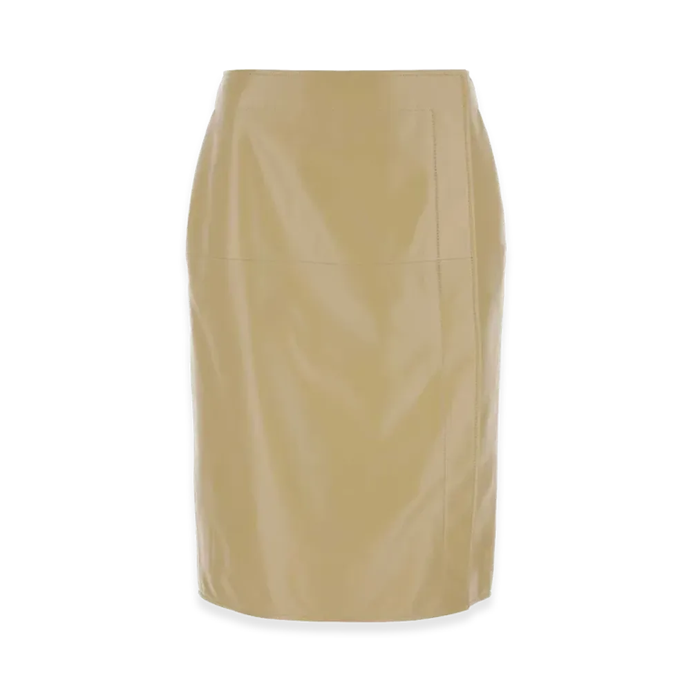 Bottega Veneta Women's Leather Skirt "Beige"
