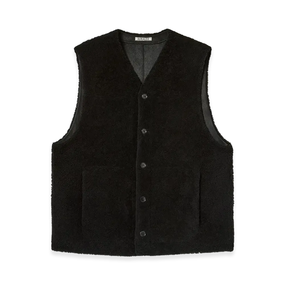 AURALEE Merino Mouton Vest "Black"