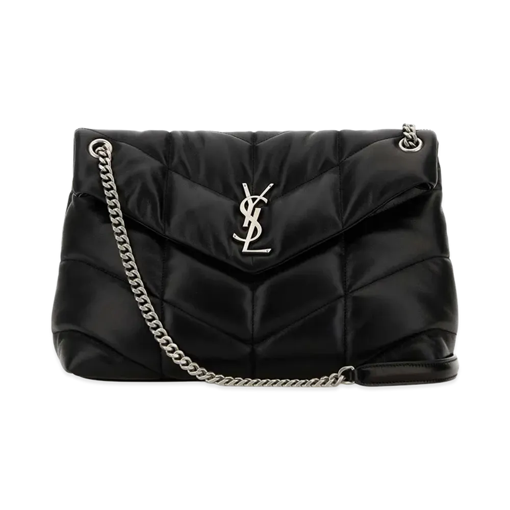 Saint Laurent Women's Nappa Leather Medium Puffer Shoulder Bag "Black"