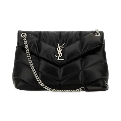 Saint Laurent Women's Nappa Leather Medium Puffer Shoulder Bag "Black"