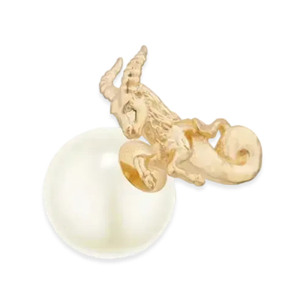 Dior Tribales Capricorn Earring Metal and a White Resin Pearl Online Exclusive "Gold"