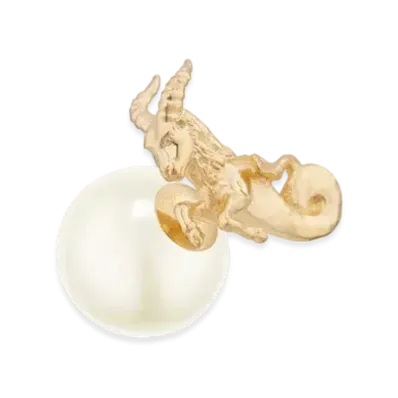 Dior Tribales Capricorn Earring Metal and a White Resin Pearl Online Exclusive "Gold"