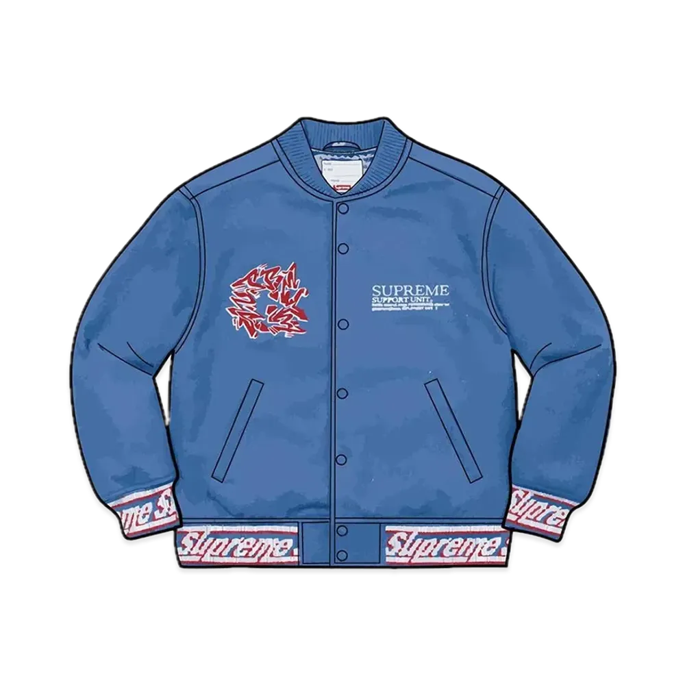 Supreme Support Unit Varsity Jacket "Light Blue"