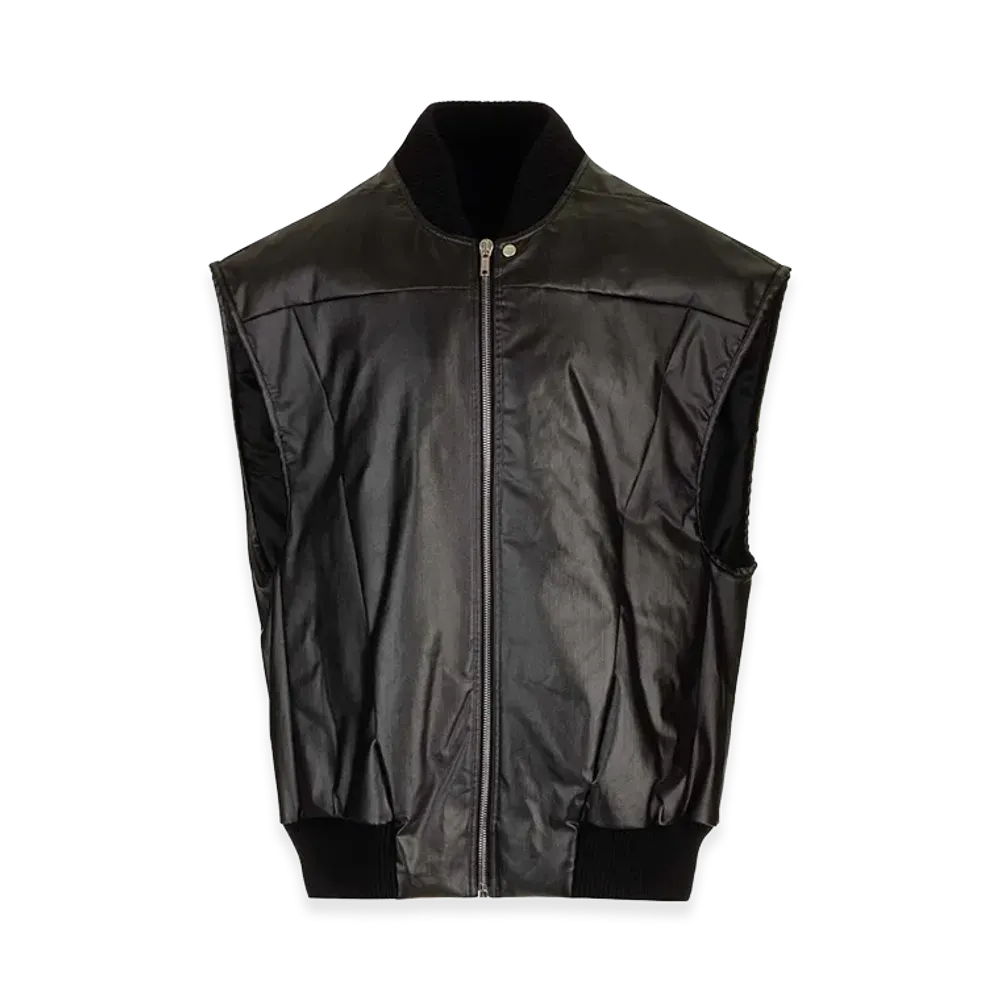 Rick Owens "Jumbo Filight" Vest In Coated Denim "Black"