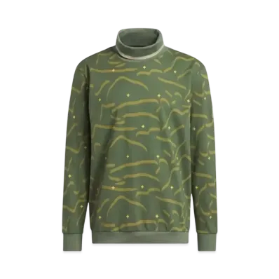 adidas Adicross SKI Graphic Mock Neck Long Sleeve Shirt "Green"