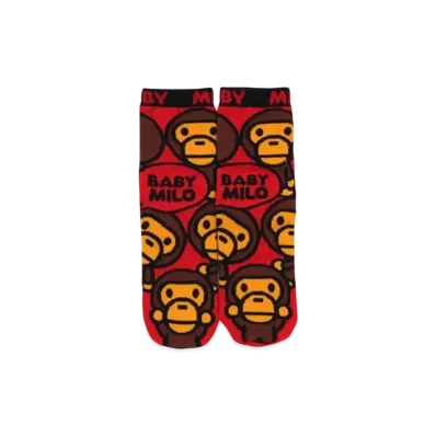 A BATHING APE Baby Milo Socks "Red"