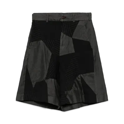 BLACK COMME des GARCONS Gabardine Patchwork Shorts "Black"