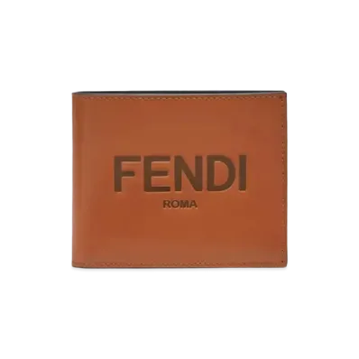 FENDI Two-Folded Wallet Leather With Coin Case Two Fold Wallet "Brown"