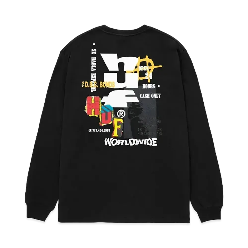 HUF Fall 24 Cut And Paste Long Sleeve Tee "Black"