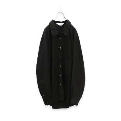 ANCELLM L/S Nep Boxy Shirt "Black"