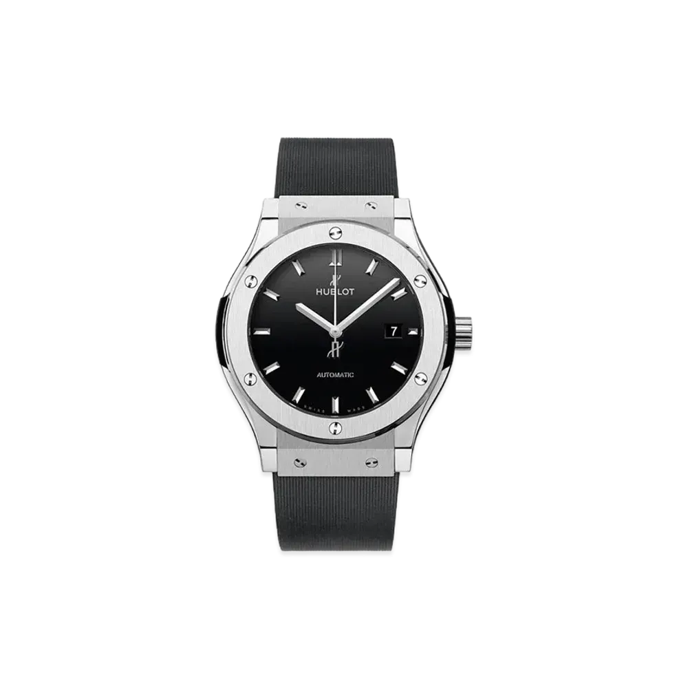 HUBLOT Classic Fusion Titanium Black Shiny Rubber 42mm