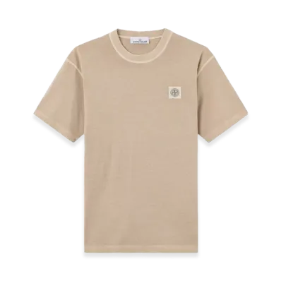Stone Island Short-Sleeved T-Shirt In Organic Cotton Jersey "Beige"