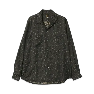 NEEDLES One-Up Shirt - PE/C Jacquard Cloth "Green"