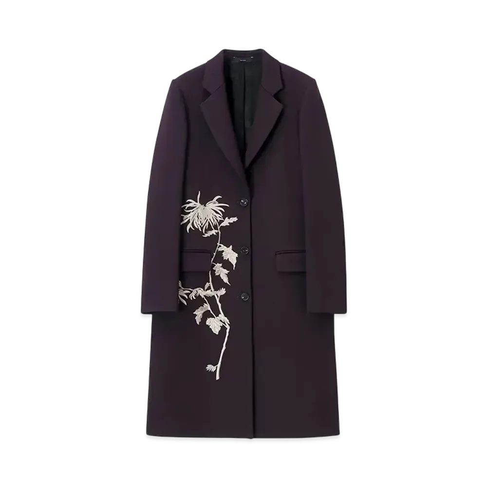 Paul Smith Women's Thistleberry Wool Blend Epsom Coat "Burgundy"