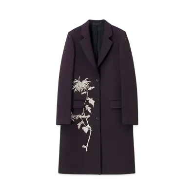 Paul Smith Women's Thistleberry Wool Blend Epsom Coat "Burgundy"
